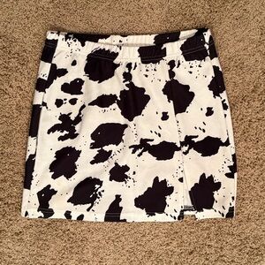 Black and White Cow mini Skirt